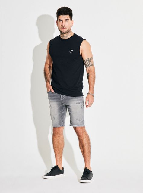 Bermuda Knit Denim Tono Medio-4