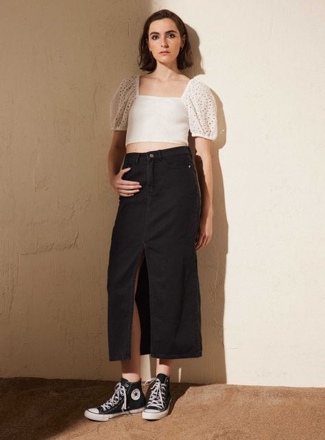 Falda Falda Larga Denim-4
