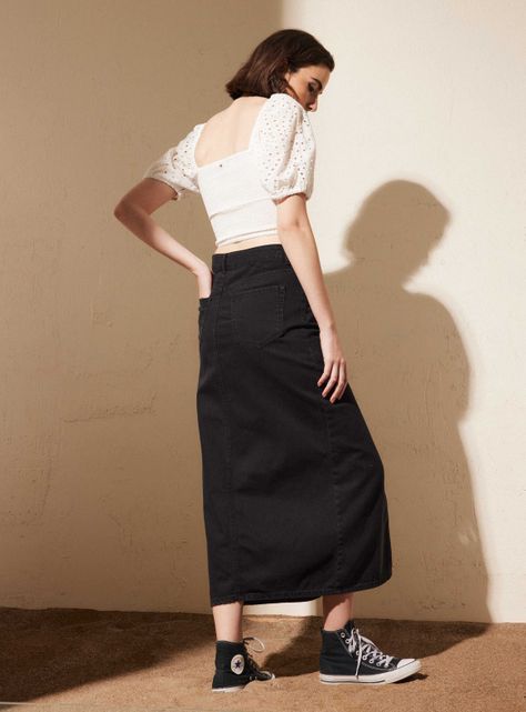 Falda Falda Larga Denim-5