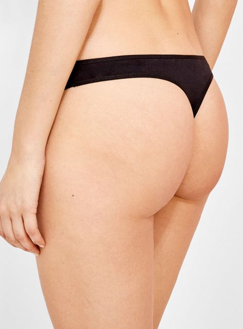 Pack 3 Calzones Algodón Thong Negro-3