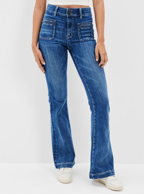 Jeans t Level Pantalón Flare Tiro Alto-0