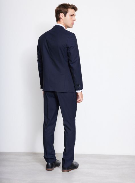 Traje Recto Texturado Slim Fit Vuelta De Cruzado-5