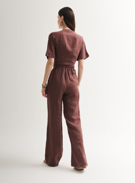 Pantalón Ancho Lino Ajuste-5