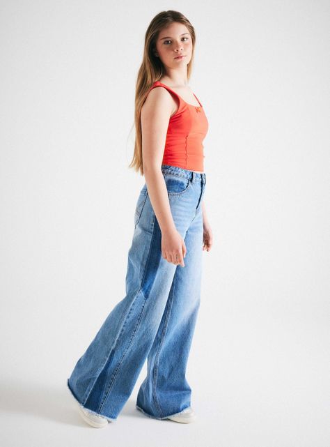 Jeans Corte Paneles a los Costados-0