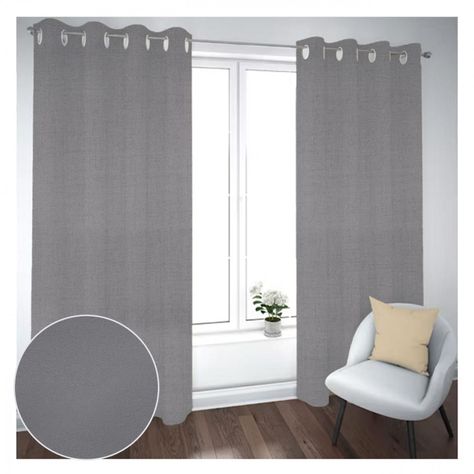 Cortina Black Out 2 Paños Decorativa Gris liso N°33 (140X230)-0