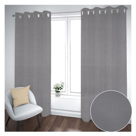 Cortina Black Out 2 Paños Decorativa Gris liso N°33 (140X230)-1