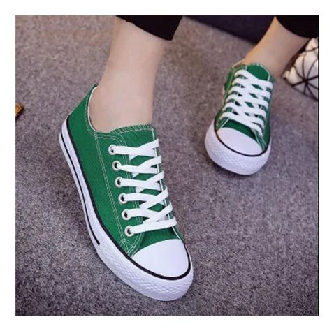 Zapatilla Infantil De lona Urbana Casual Verde 7197-1