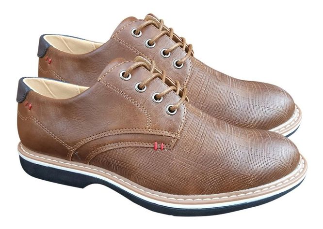 Zapato De Hombre Casual Oxford Cuero Pu - Camel - 7118-2