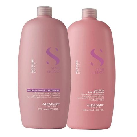 ALFAPARF Kit Shampoo + Acondicionador Nutrición Semi Di Lino 1000 ml-1