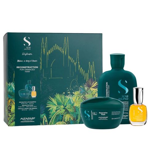 Kit regalo Alfaparf Reconstrucción Shampoo + Mascara + Cristal-0