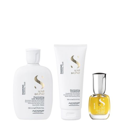 ALFAPARF Kit Serum+  Shampoo+  Acondicionador Diamond Iluminador-1