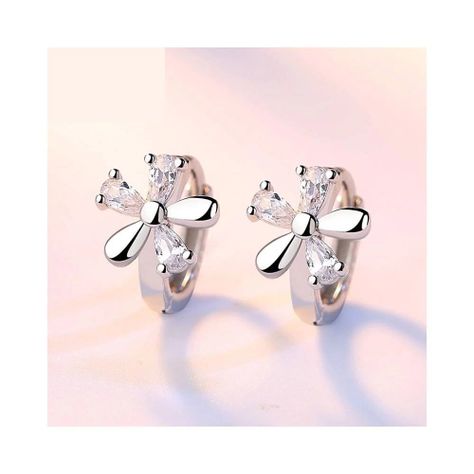Aros de Flor con Circones Plateado-1