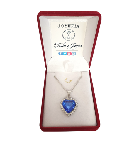 Collar Colgante Titanic Corazon del Oceano Azul-1