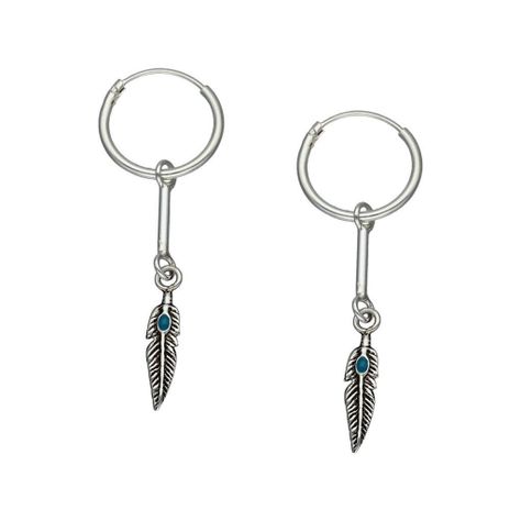 Aros Plata 925 Argolla Pluma-0
