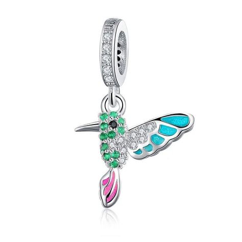 Charm Dije Plata 925 Colibri Picaflor Pajaro Ave-0