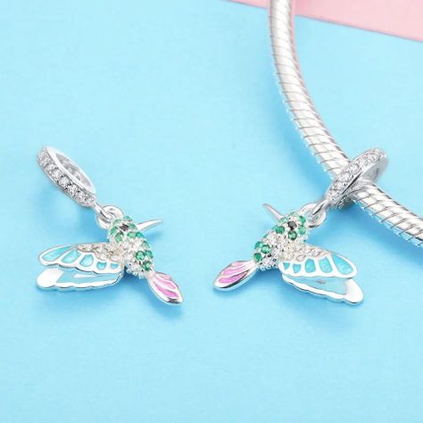 Charm Dije Plata 925 Colibri Picaflor Pajaro Ave-4