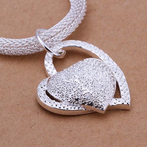 Collar Colgante Corazon Baño Plata 925-5