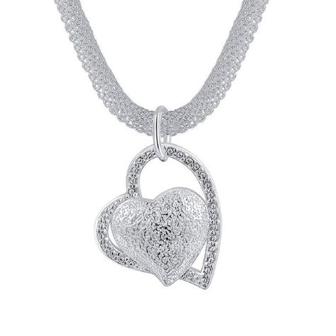 Collar Colgante Corazon Baño Plata 925-0