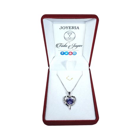 Collar Corazón Cristal Lila-1