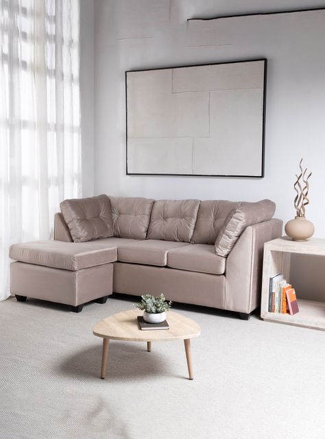 Seccional Bonsai Felpa Beige-0