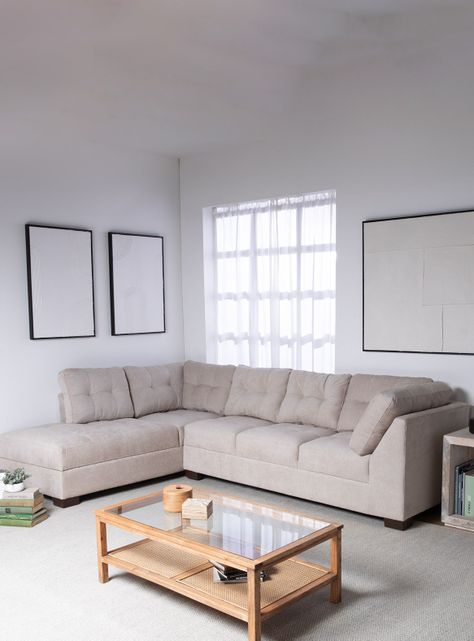 Seccional Edimburgo Izquierdo Tela Beige-0