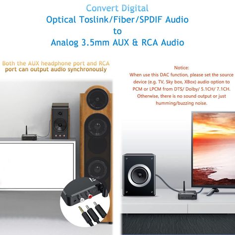 Convertidor Audio Optico Digitala Analogo Receptor Bluetooth-2