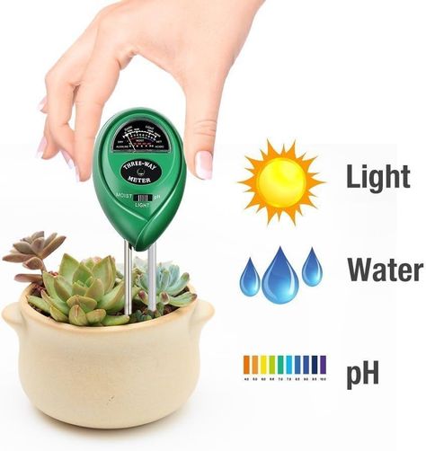 Medidor Humedad Ph Suelo 3en1 Plantas Jardin No Usa Bateria-1