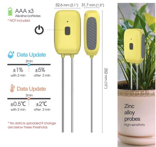 Medidor Suelo Inteligente Bluetooth 2en1 Humedad Temperatura-4
