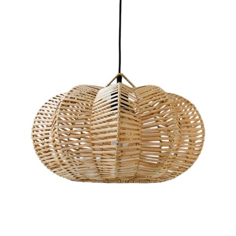 Lámpara de mimbre Calabaza natural-0