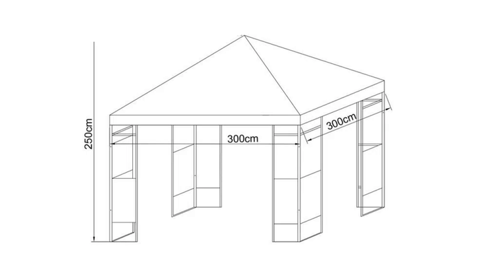 PÉRGOLA METÁLICA 2.5 x 3 x 3 M  - BLANCO - OUTZEN-1