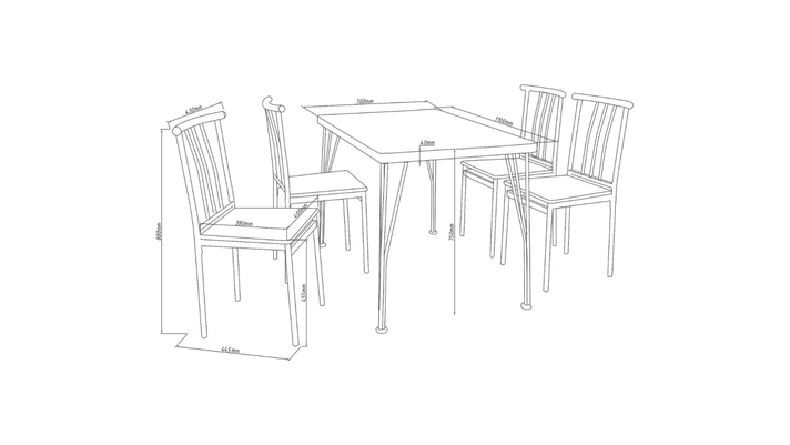 COMEDOR 4 SILLAS - AMALIO  - CAFÉ - M+DESIGN-2