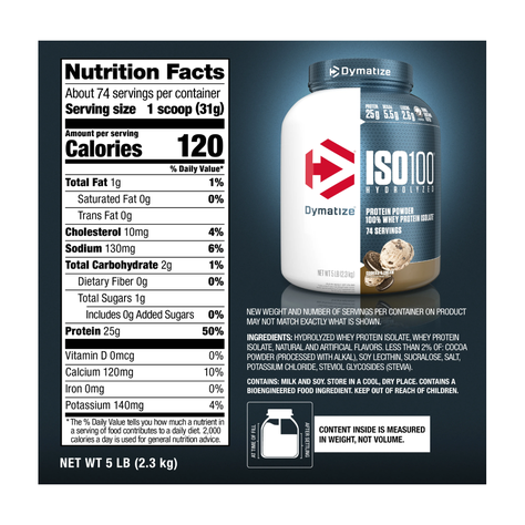 Dymatize Proteina Iso 100 Whey Protein Isolate 5 Lbs Cookies-5