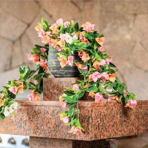 Planta Colgante Artificial Gardenia 90 CM Rosa-1