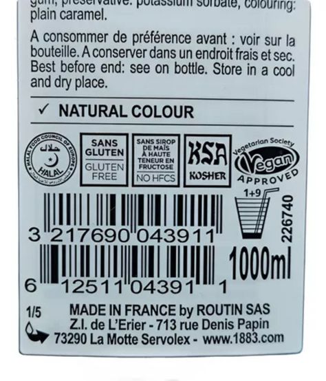 JARABE SIRUP MANGO 1883 MAISON ROUTIN FRANCES SYRUP 1L-2