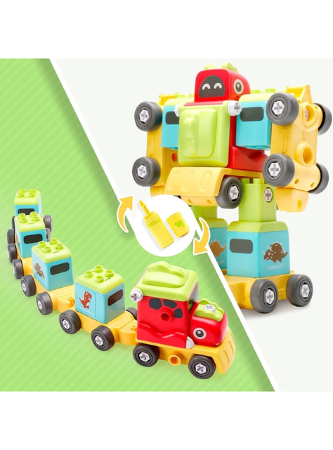Tren Robot De Dinosaurios Para Niños, Desarmable 2 En 1-2