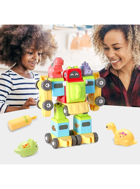 Tren Robot De Dinosaurios Para Niños, Desarmable 2 En 1-3