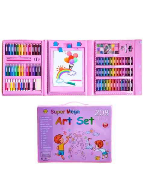 Maleta Arte Con Lápices, Atril Y Accesorios, 208 Piezas-0