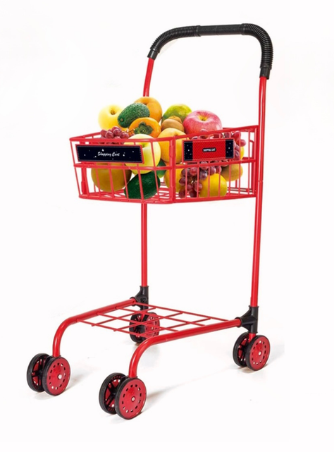 Carro De Supermercado Metálico Para Niños 64 Cm Altura-0