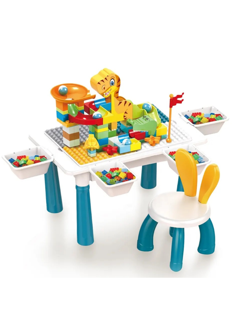 Mesa Para Legos Incluye Mesa 1 Silla Y Legos, 104 Pz Blocks-0