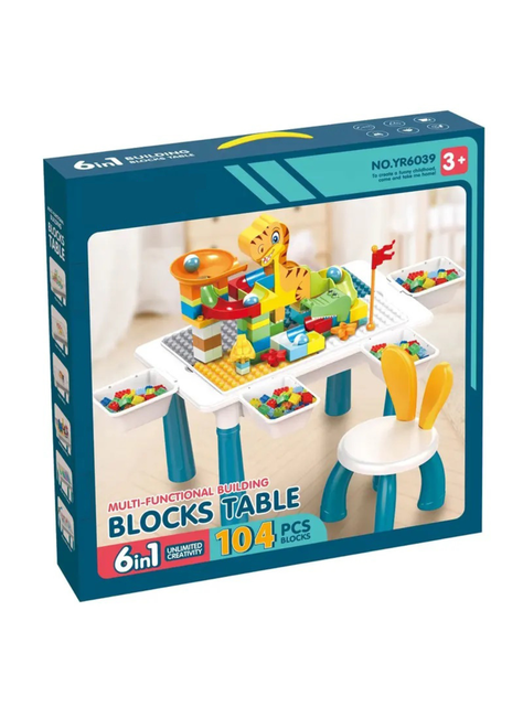 Mesa Para Legos Incluye Mesa 1 Silla Y Legos, 104 Pz Blocks-3