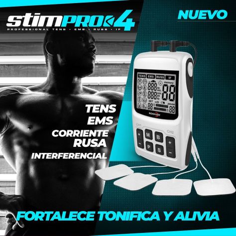 Stim Pro 4 TENS, EMS, Ondas Rusas e IF, 4 en 1-3
