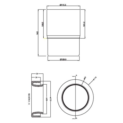 Manguito Conexión 110 mm Horizontal PVC-EPDM-2