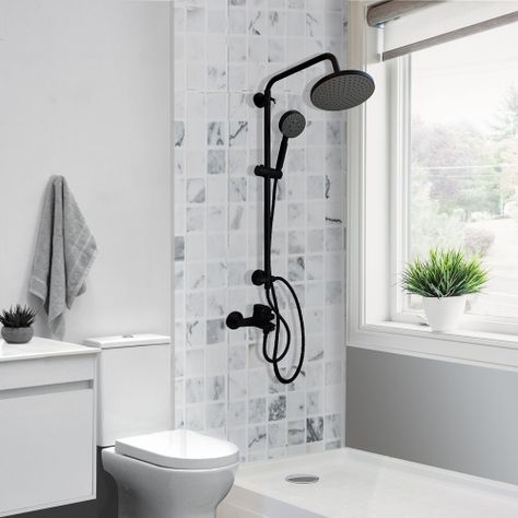 Columna de Ducha Venti Negro Mate-1