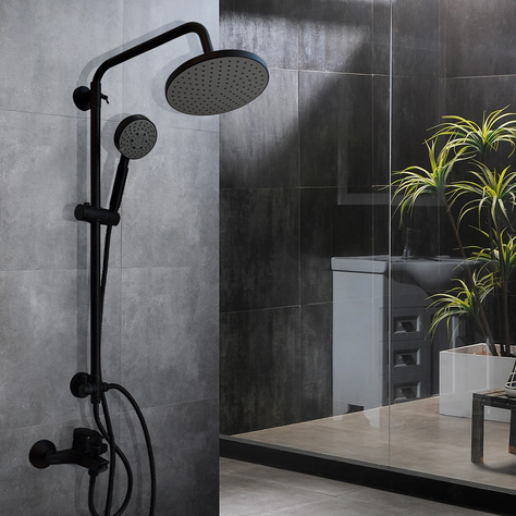 Columna de Ducha Venti Negro Mate-5