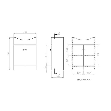 Mueble Vanitorio Completo Marie 60x43 cm-2