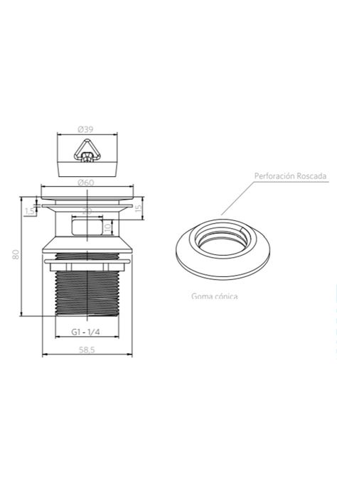 Desague Lavamanos SS304 Tapón 1 1/4'' c/Reb s/Cola-2