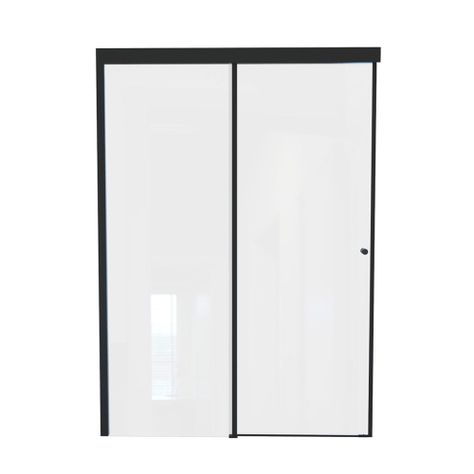 Mampara Corredera Negro Mate 140x195 cm-0