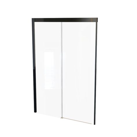 Mampara Corredera Negro Mate 140x195 cm-1