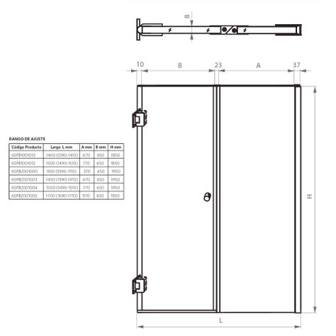 Mampara Abatible 140x195 cm-7