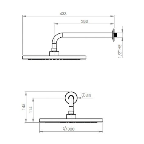 Plato Ducha 30 cm + Brazo Stretto-1